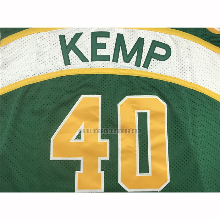 Camiseta Seattle SuperSonics Shawn Kemp NO 40 Historic Retro Verde